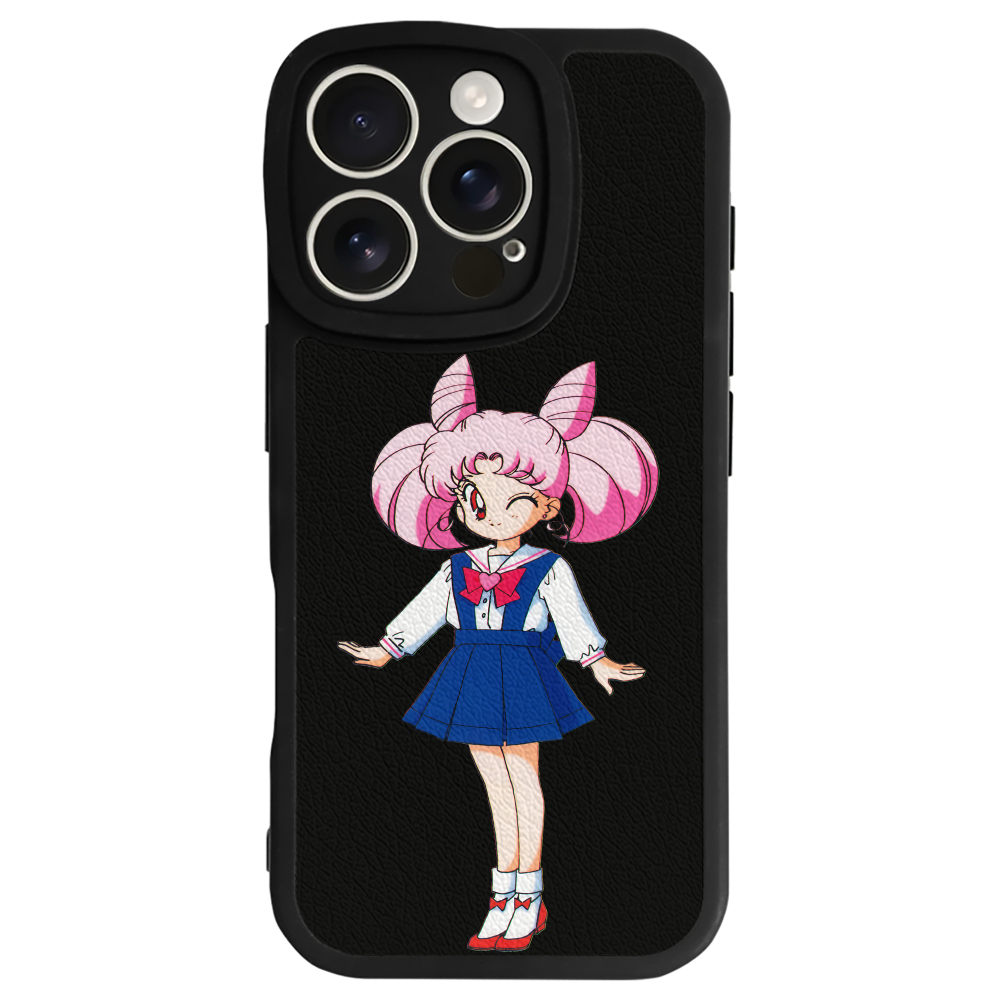 （画像用） 美少女戦士セーラームーン ちびうさ Sailor Moon Chibiusa Tsukino Usagi Small Lady Serenity 【iPhone 16シリーズ対応】シリコンスマホケース（レザー調） 材質：シリコン
